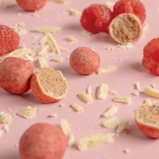 Bio Crispy Rice Balls Weiße Schokolade-Himbeere